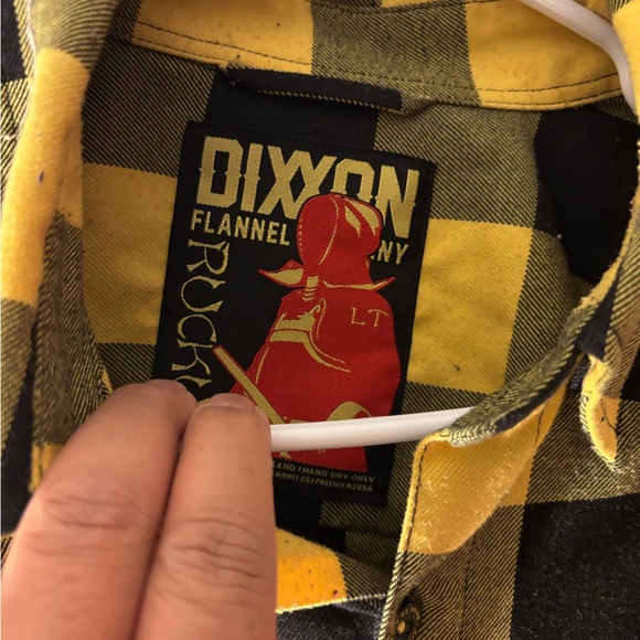 Black & Yellow Dixxon flannel, size large tall, used - Picture 2 of 3